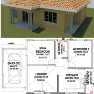 2 bedroom lounge kitchen garage pl13 1686753741